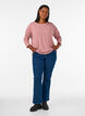 Jersey blouse with 3/4 sleeves, Red, Model image number 1