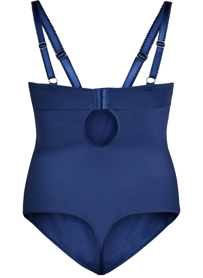 Bodystocking with underwire and lace, Blue, Packshot image number 1