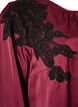 Satin blouse with lace appliqu&eacute; and pearls, Red, Packshot image number 3