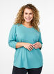 Workout top with 3/4 sleeves, Blue, Model image number 0