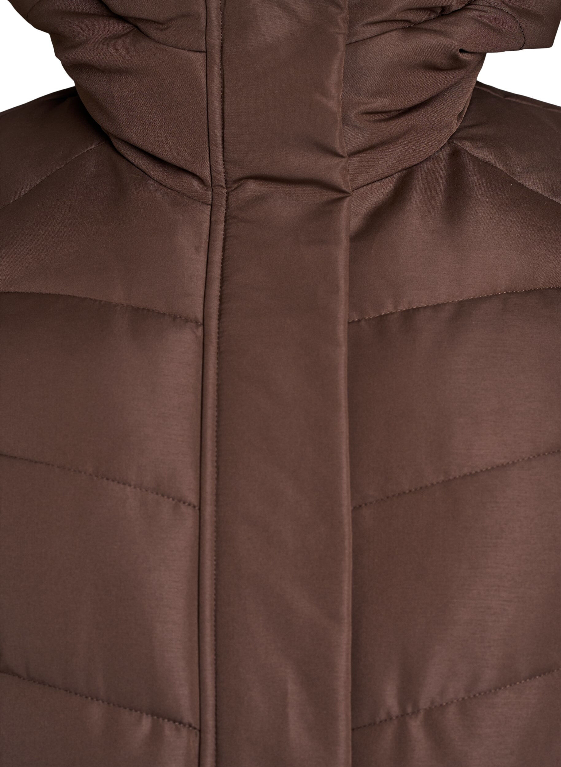 Zizzifashion Hooded quilted winter coat, Brown, Packshot image number 2
