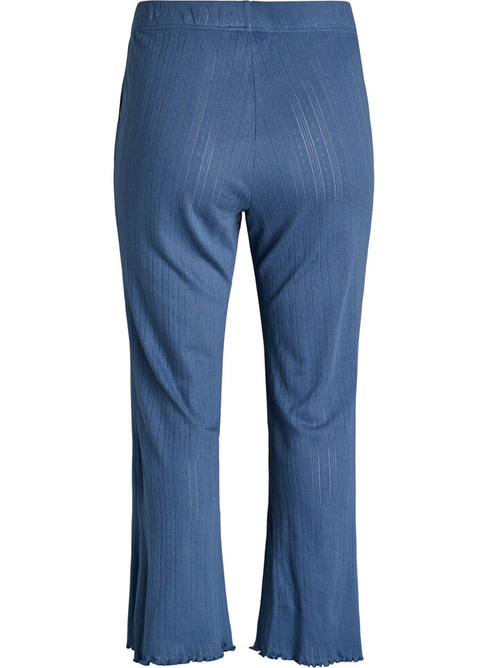 Organic cotton pyjama bottoms with a textured pattern, Blue, Packshot image number 1