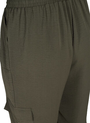 Loose trousers with large pockets, Black Olive, Packshot image number 3