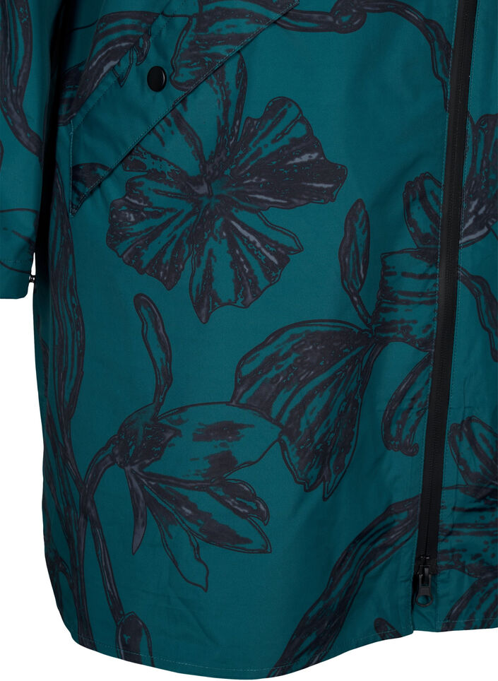 Rain jacket with print, Deep Teal Black, Packshot image number 3