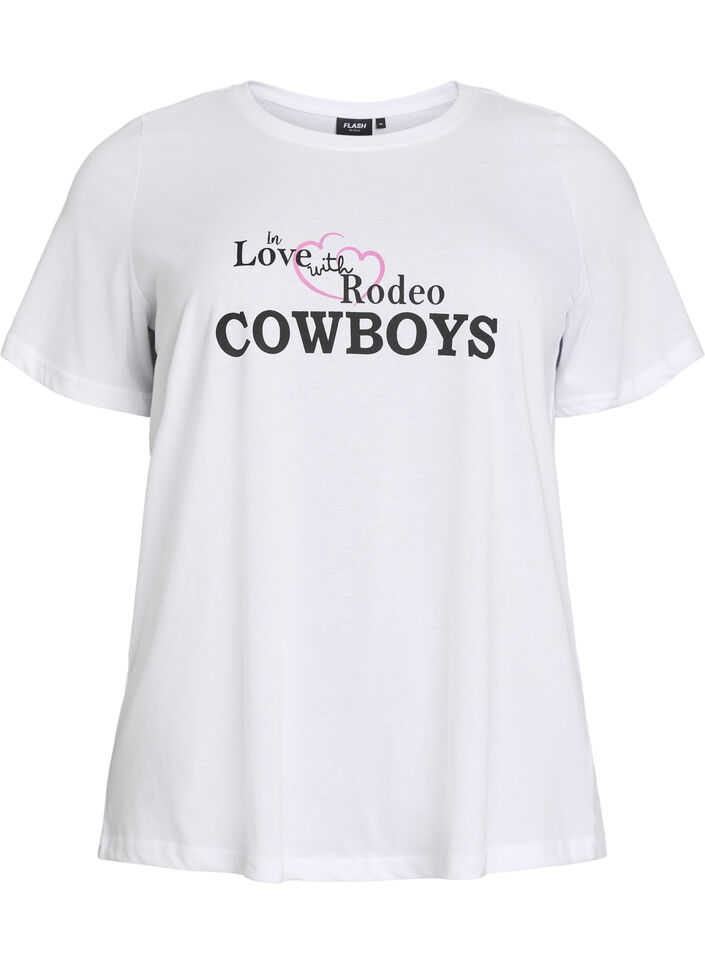 T-shirt with motif, White, Packshot