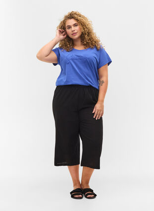 Loose short-sleeved cotton t-shirt, Dazzling Blue SUNNY, Model image number 2