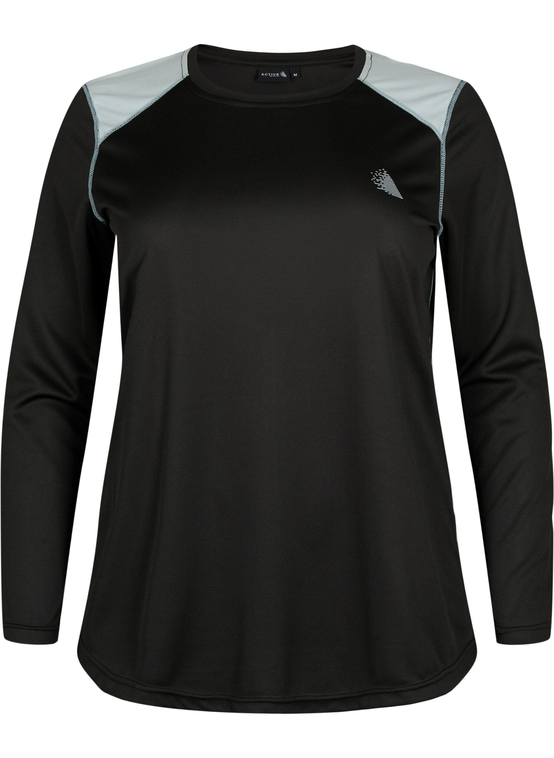 Zizzifashion Ski undershirt with colourblock, Black w. Gray Mist, Packshot image number 0