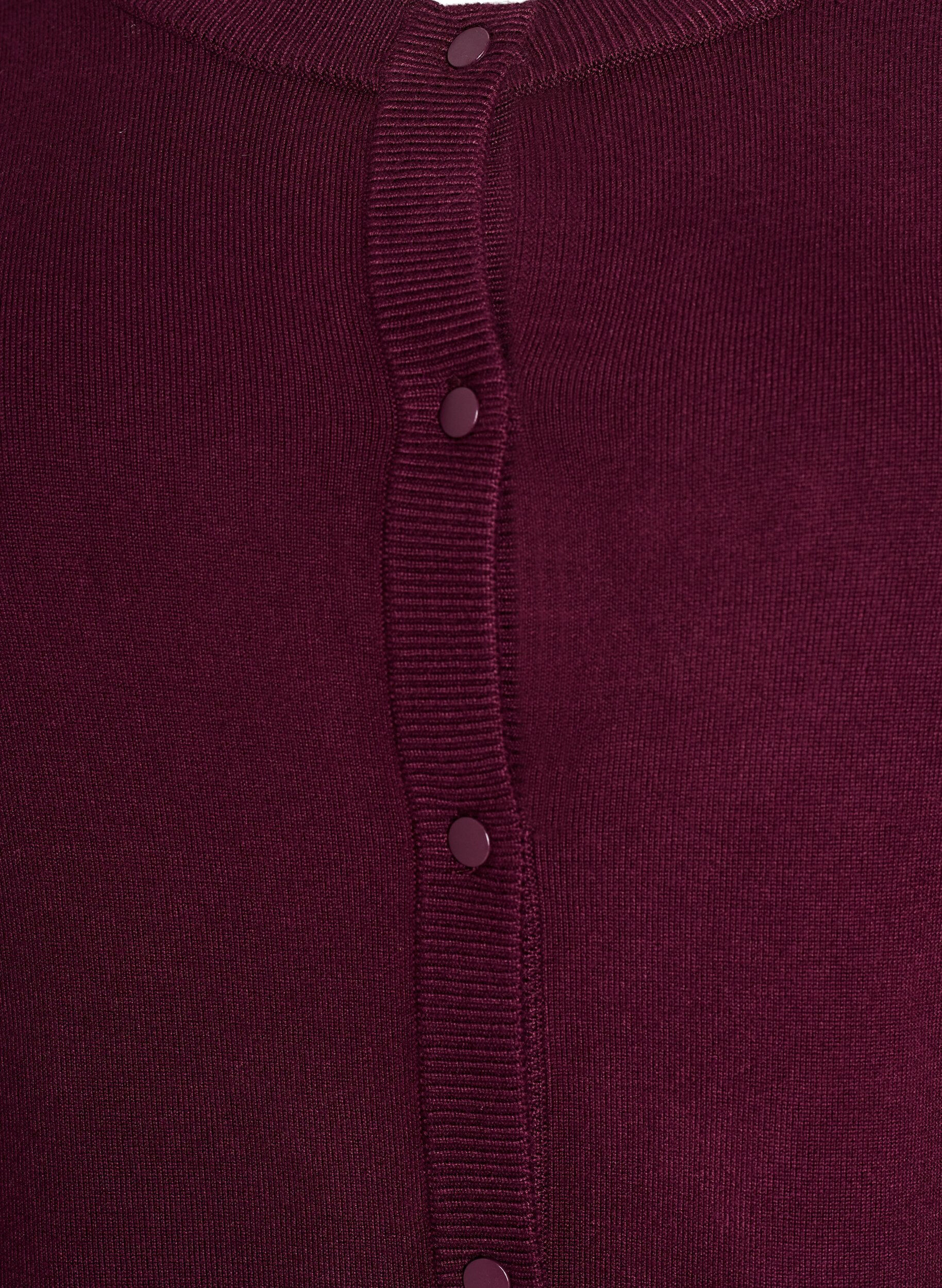 Zizzifashion Knitted cardigan with round neck and buttons, Red, Packshot image number 2