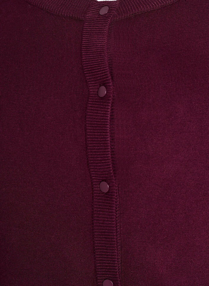 Knitted cardigan with round neck and buttons, Red, Packshot image number 2