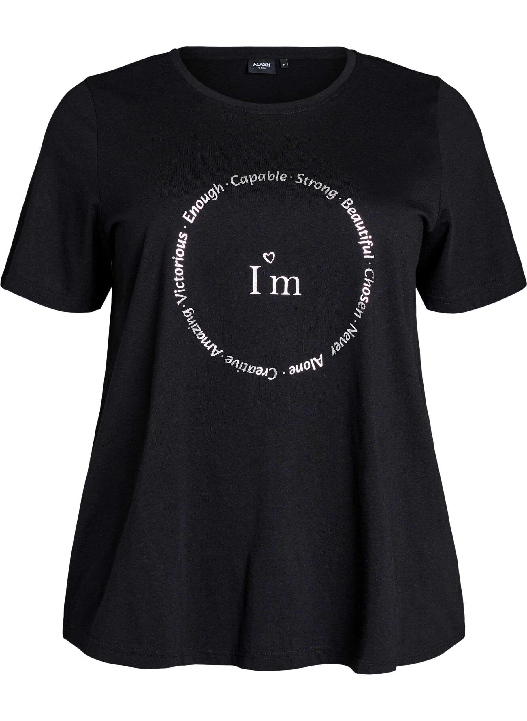 ZizzifashionT-shirt with motif, Black, Packshot image number 0