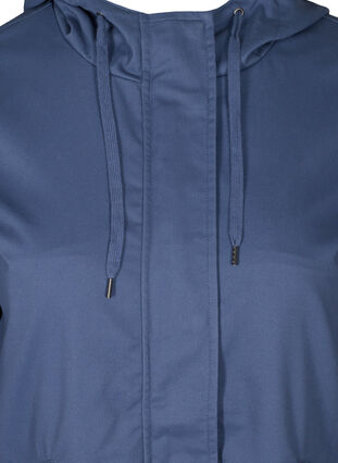 Short jacket with a hood and pockets, Blue Indigo, Packshot image number 2