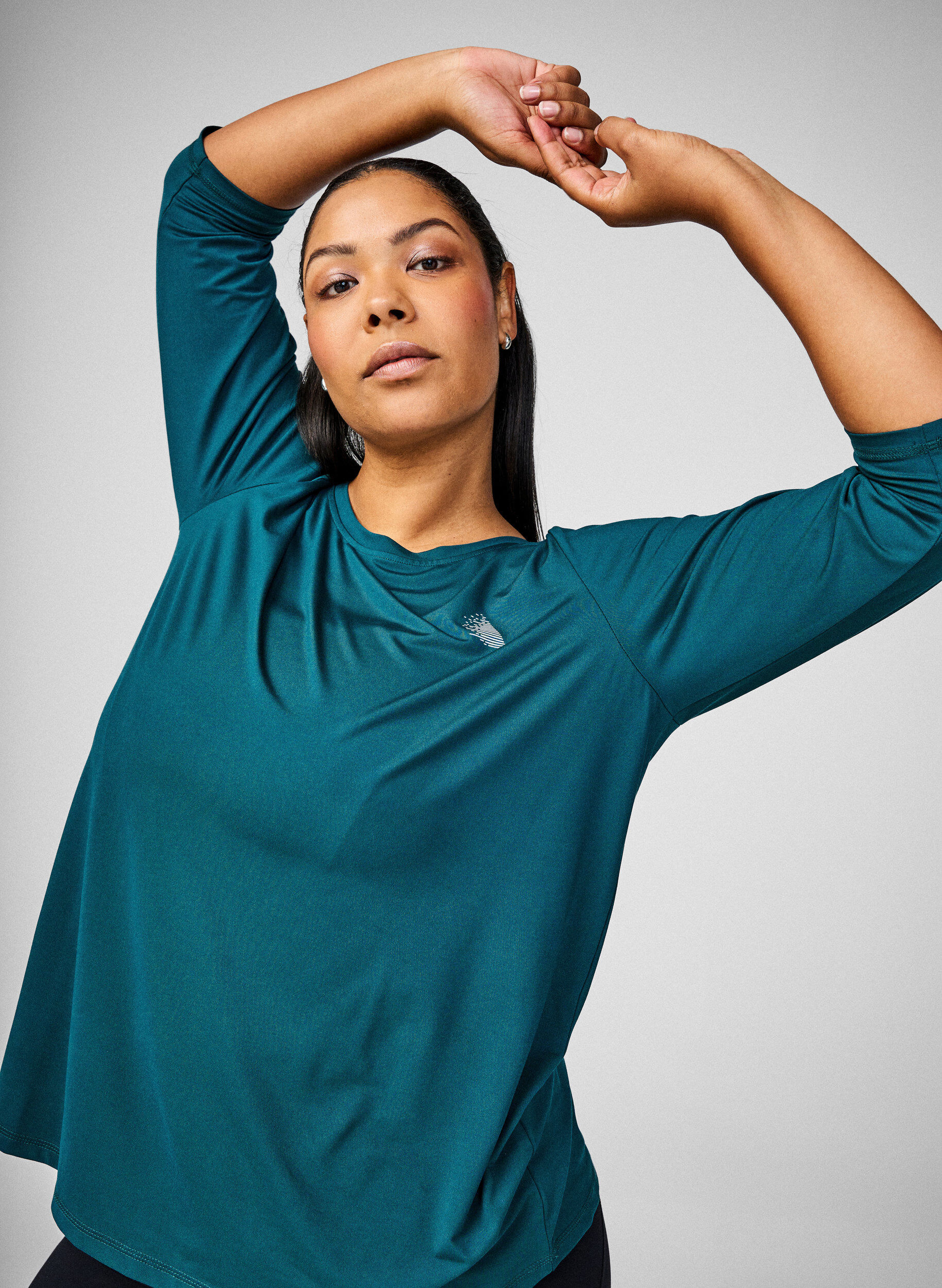 ZizzifashionSports top with 3/4 sleeves, Green, Image image number 0