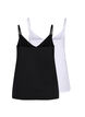 Cotton basic top 2-pack, Black/Bright White, Packshot image number 1