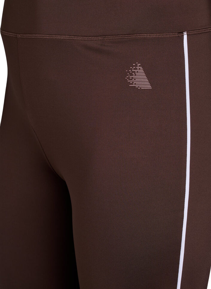 Flared workout pants with contrast piping, Brown, Packshot image number 2
