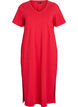 Midi T-shirt dress with a V-neck, Red, Packshot image number 0