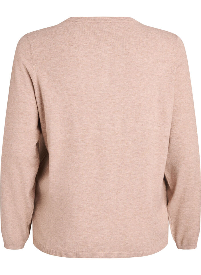 Cardigan with round buttons, Beige, Packshot image number 1