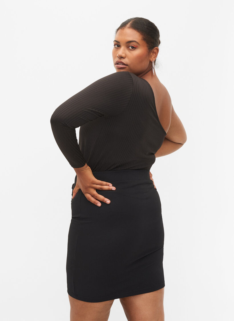 One-shoulder top, Black, Model image number 1