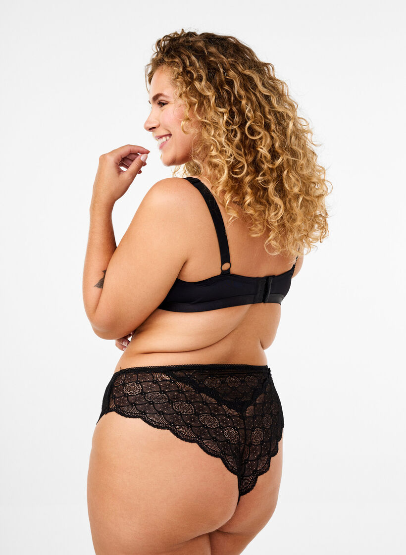 Brazilian lace panties, Black, Model image number 1