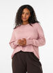 Knitted blouse with a round neck, Rose, Model image number 0