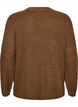 Knitted blouse with ribbed texture and button details, Brown, Packshot image number 1