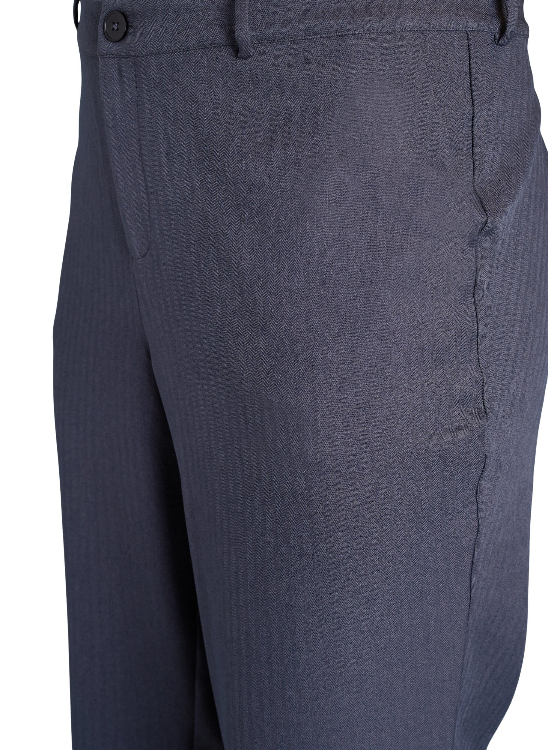 Zizzifashion Suit trousers with straight legs and textured pattern, Dark Grey, Packshot image number 2