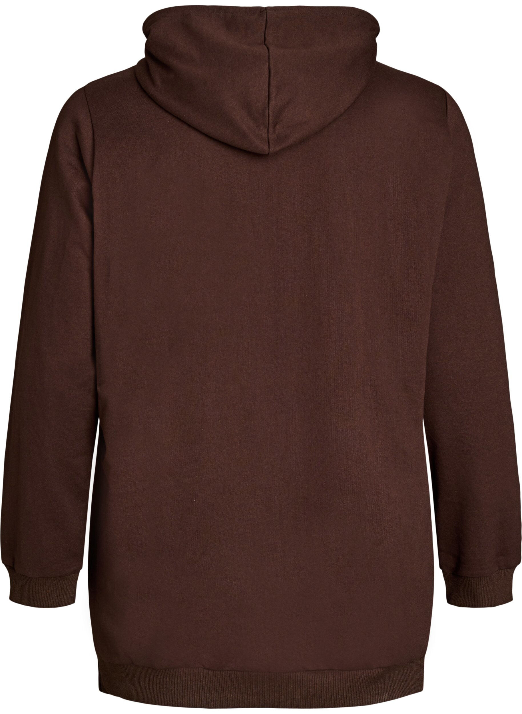 ZizzifashionHoodie with a terry text motif, Brown, Packshot image number 1