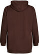 Hoodie with a terry text motif, Brown, Packshot image number 1