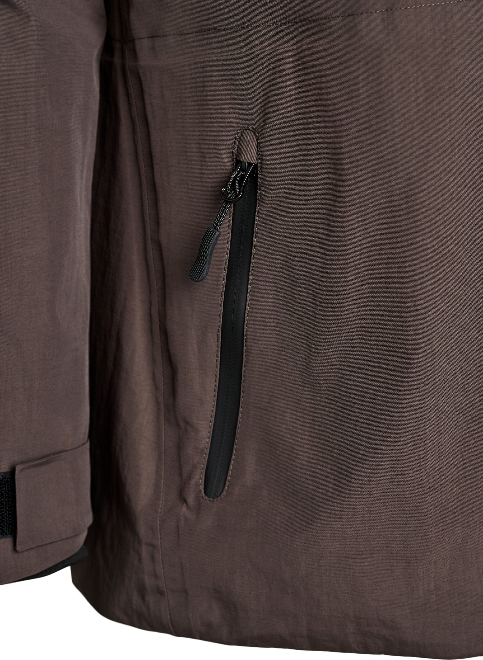 ZizzifashionWaterproof winter jacket with detachable hood, Brown, Packshot image number 3