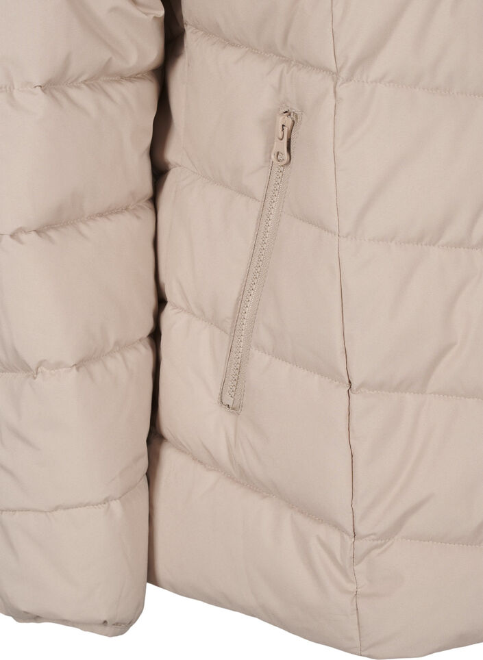 Short puffer jacket with hood, Beige, Packshot image number 3