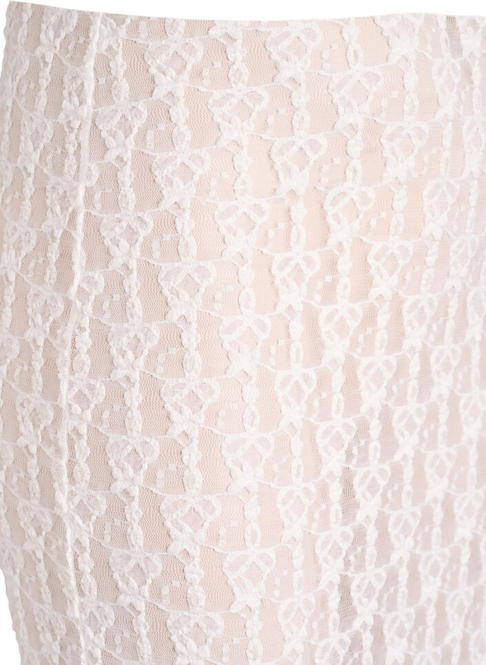 Long sheer lace skirt, White, Packshot