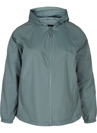 Short jacket with a zip and hood, Balsam Green, Packshot image number 0