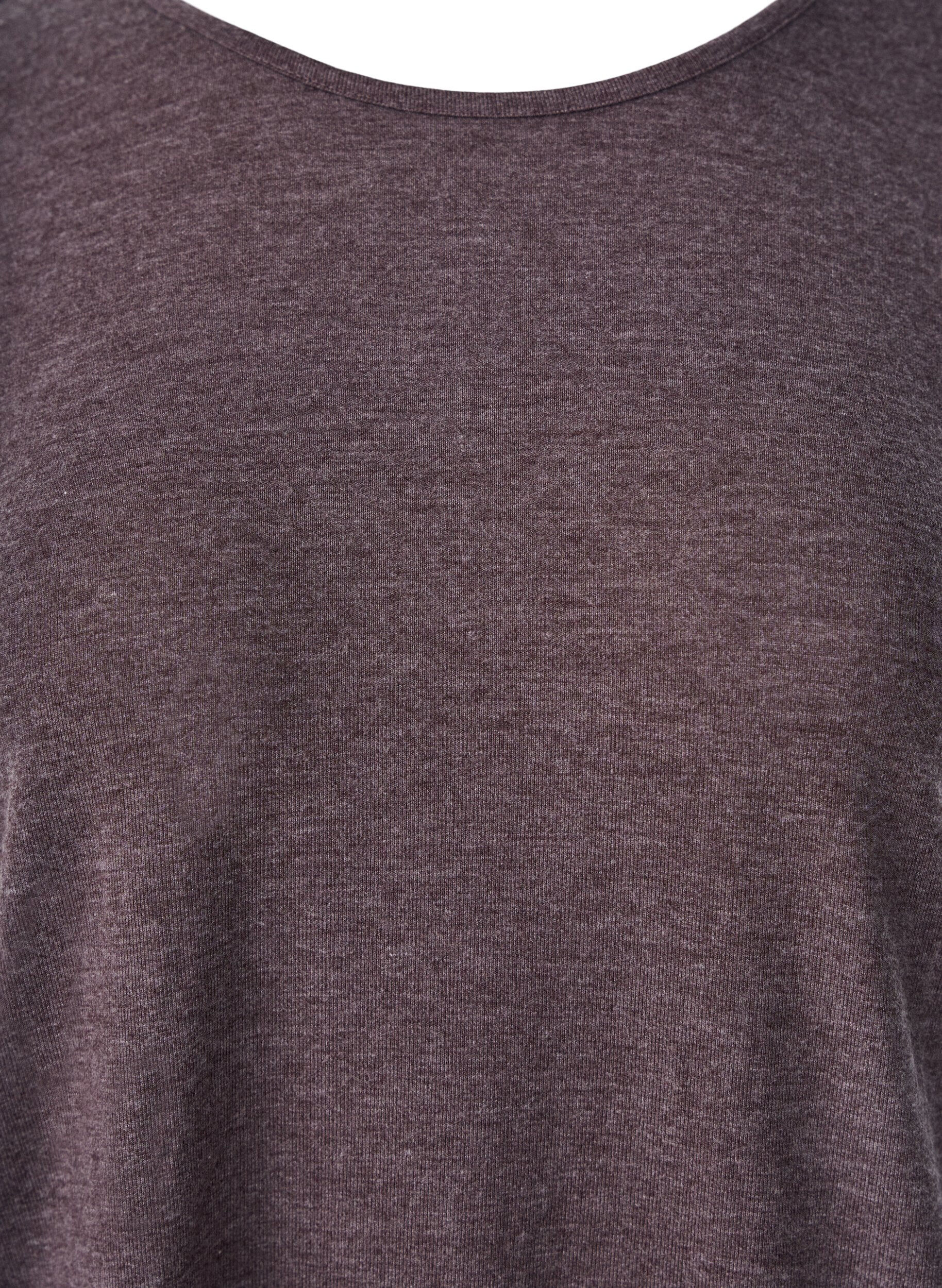ZizzifashionJersey blouse with 3/4 sleeves, Brown, Packshot image number 2