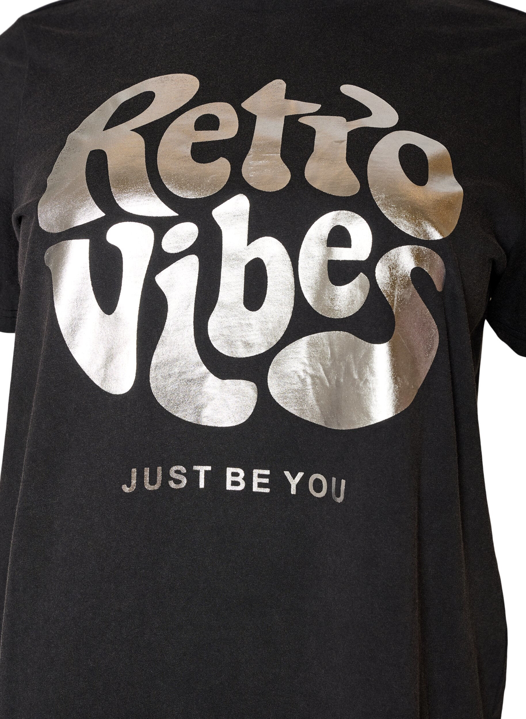 ZizzifashionOrganic cotton graphic T-shirt, Black, Packshot image number 2