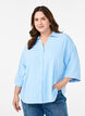 Loose shirt with a v-neck and 3/4 sleeves, Light Blue, Model image number 0