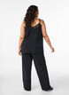 Wide-leg trousers in a light textured fabric, Black, Model image number 1