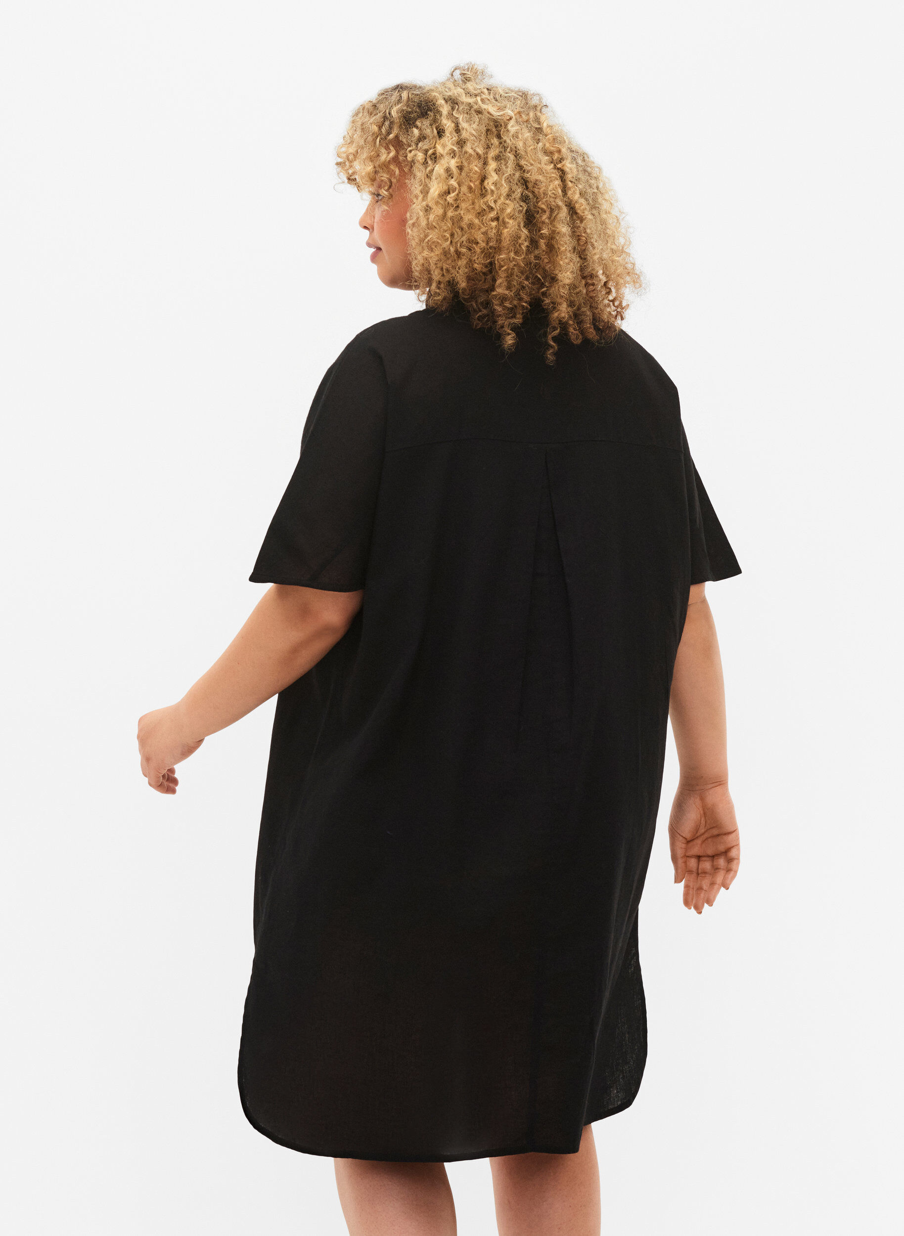 Zizzifashion Long shirt with short sleeves, Black, Model image number 1