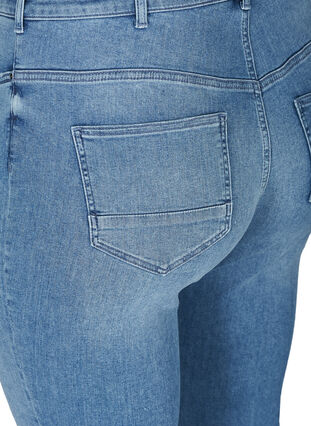Cropped Amy jeans with raw edges, Blue denim, Packshot image number 3