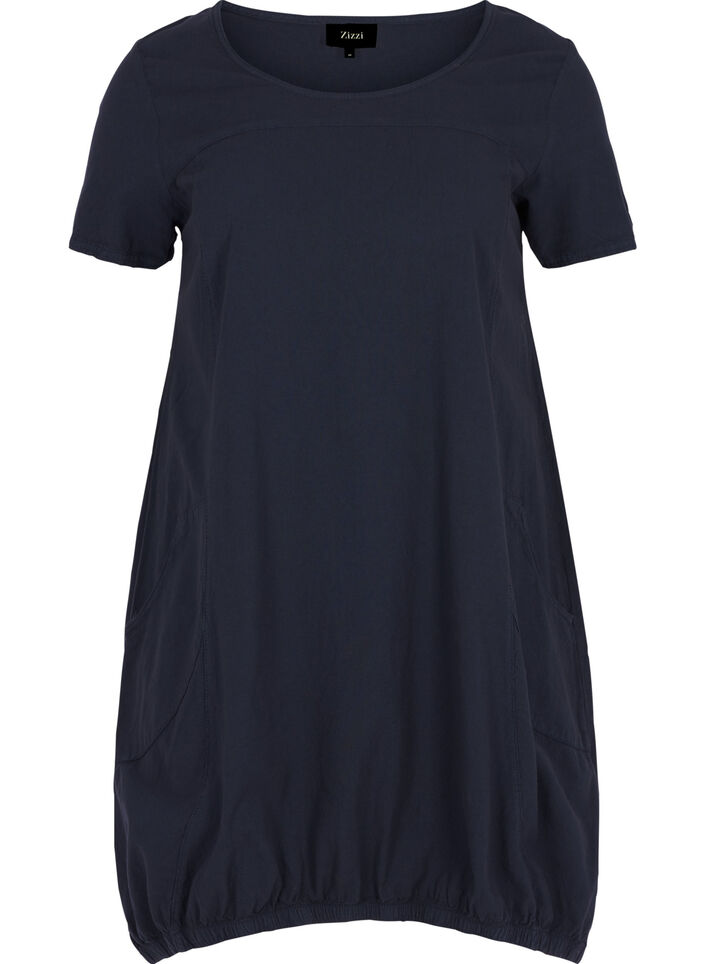 Short sleeve cotton dress, Blue, Packshot image number 0