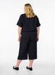 Culotte trousers in cotton muslin with high waist, Black, Model image number 1