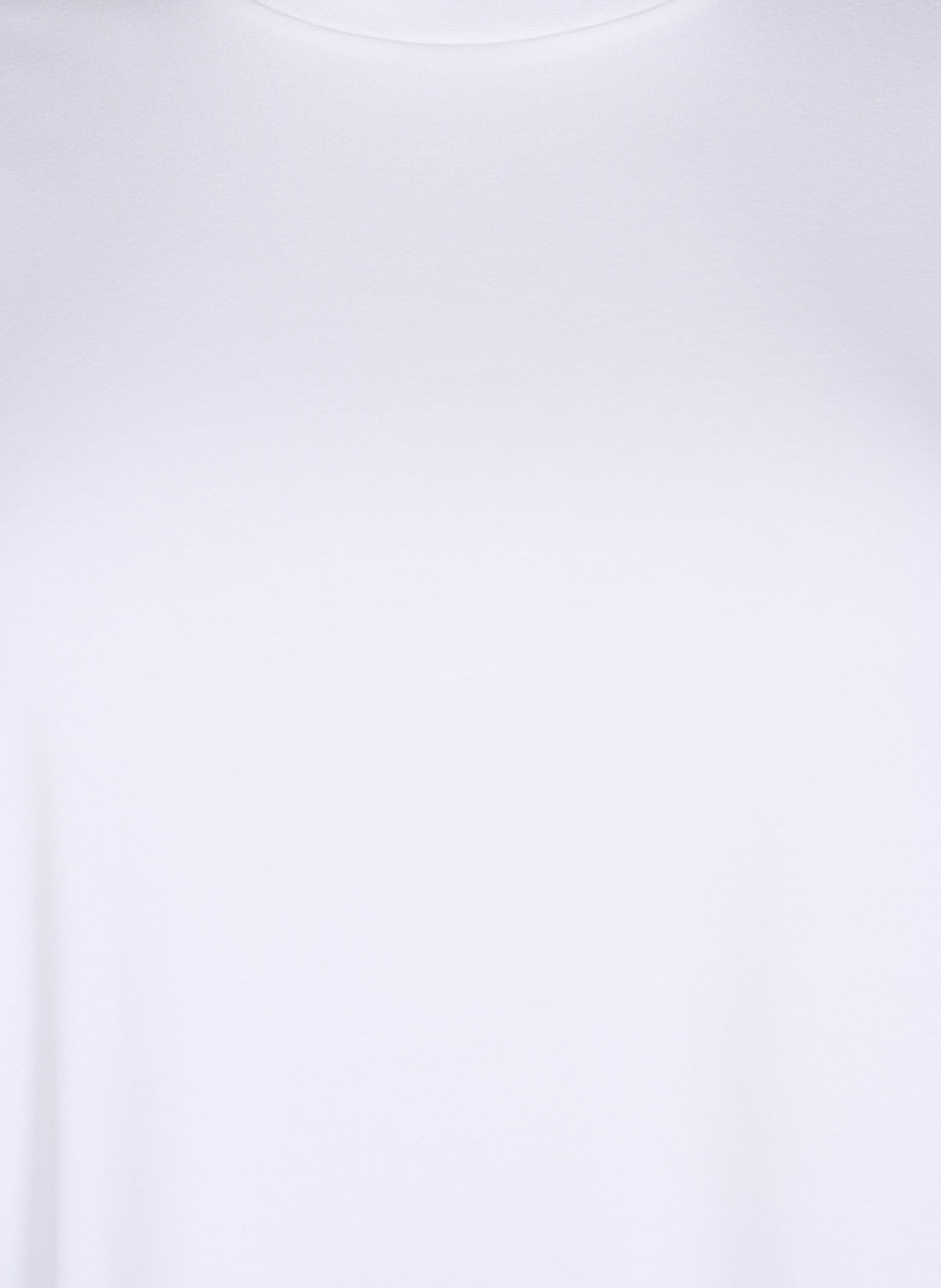 Zizzifashion T-shirt in organic cotton with a round neck, Bright White, Packshot image number 2