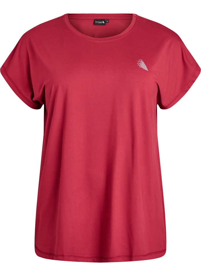 Solid-coloured training T-shirt, Red, Packshot