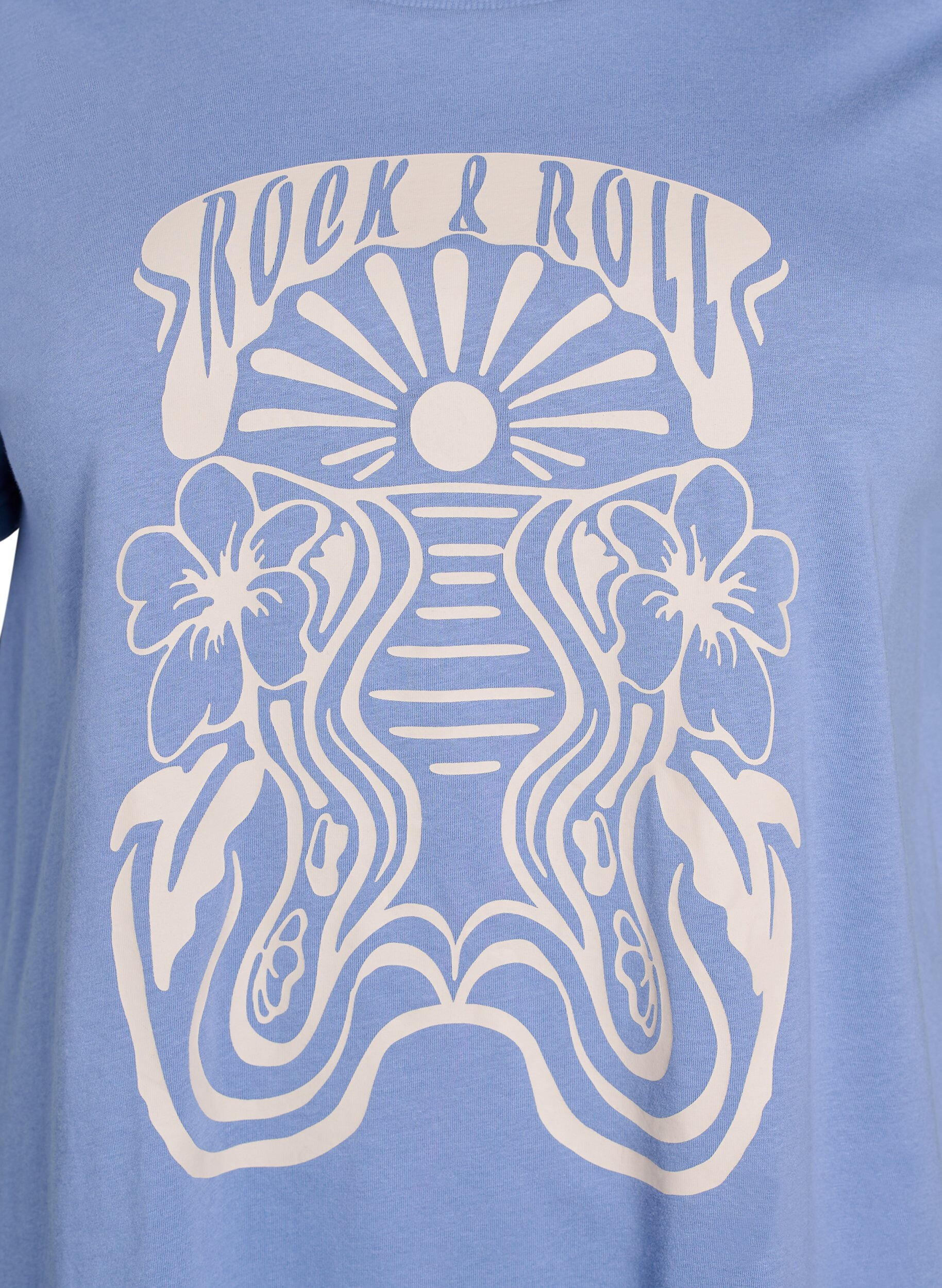 Zizzifashion T-shirt with retro print, Blue, Packshot image number 2