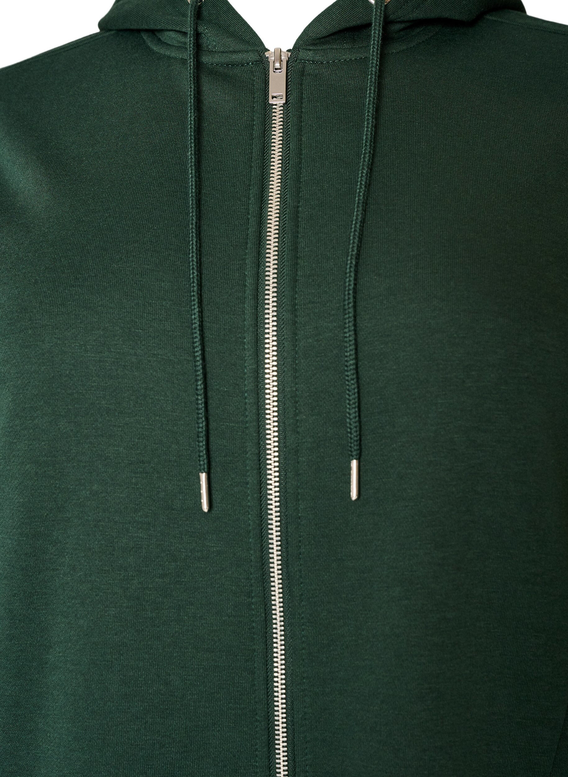 ZizzifashionLong hoodie with zip and pockets, Green, Packshot image number 2