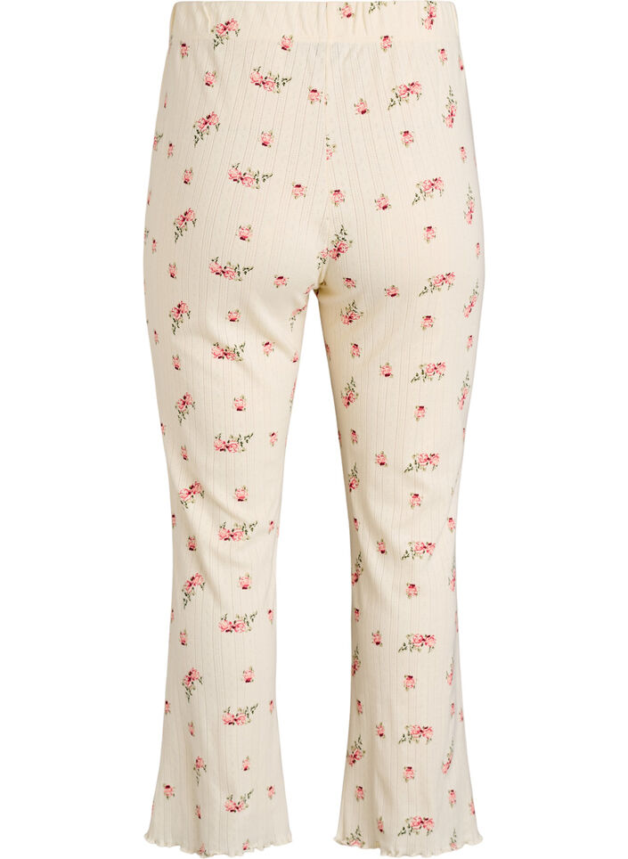 Organic cotton pyjama bottoms with a textured pattern, Vanilla, Packshot