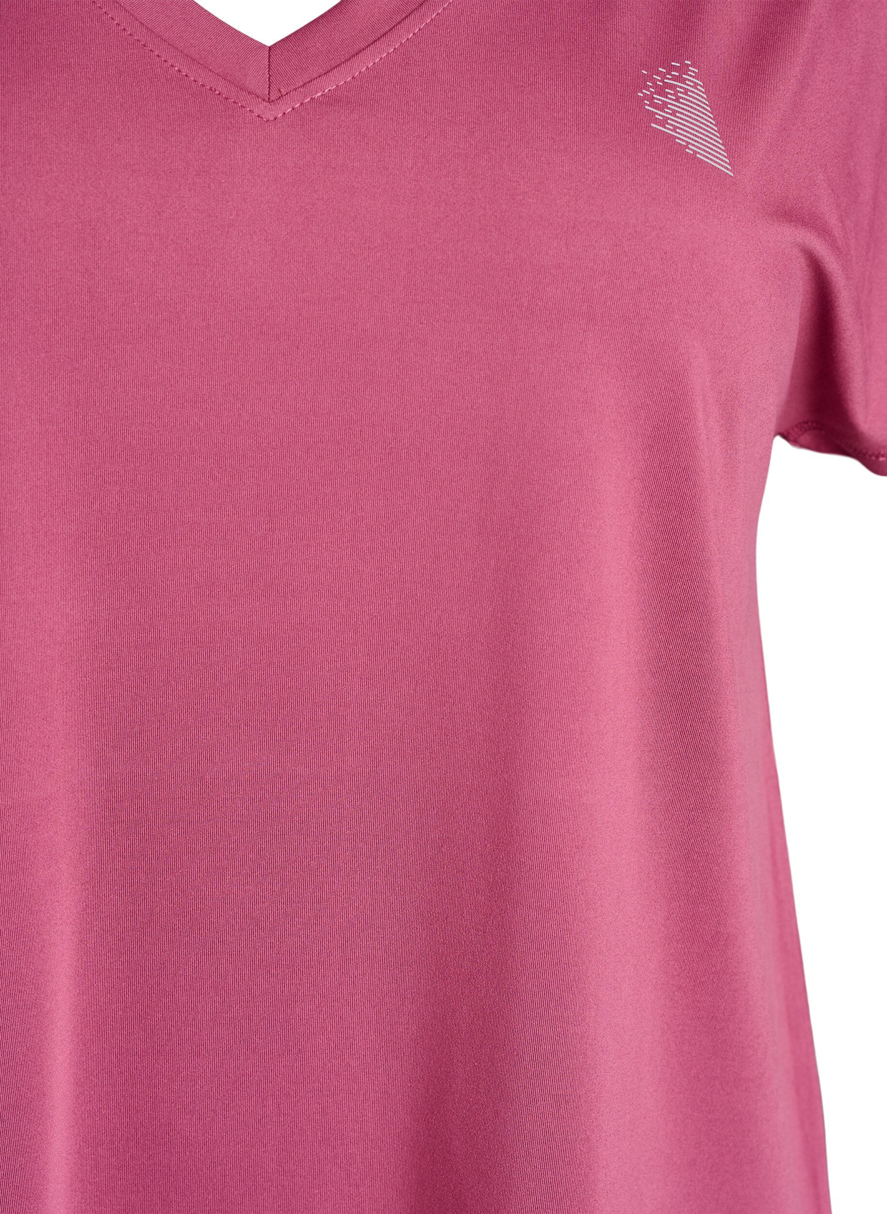 Zizzifashion Loose training t-shirt with v-neck, Red, Packshot image number 2