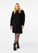 Short ribbed dress with a round neck, Black, Model image number 2