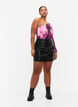 Faux leather skirt with animal print, Black, Model image number 3