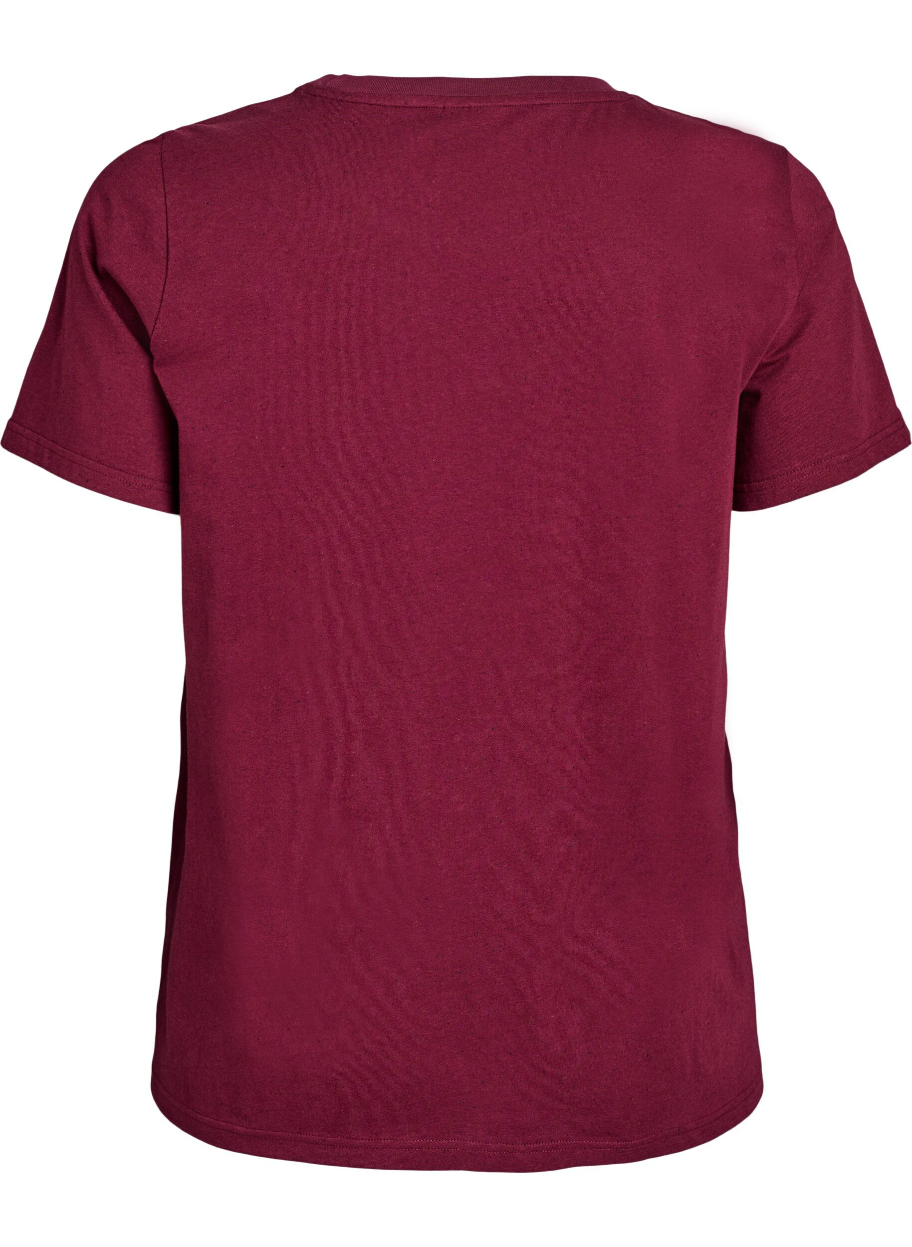 Zizzifashion Cotton T-shirt with round neck, Dark Bordeaux, Packshot image number 1