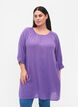 Viscose tunic with 3/4 sleeves, Purple, Model image number 0