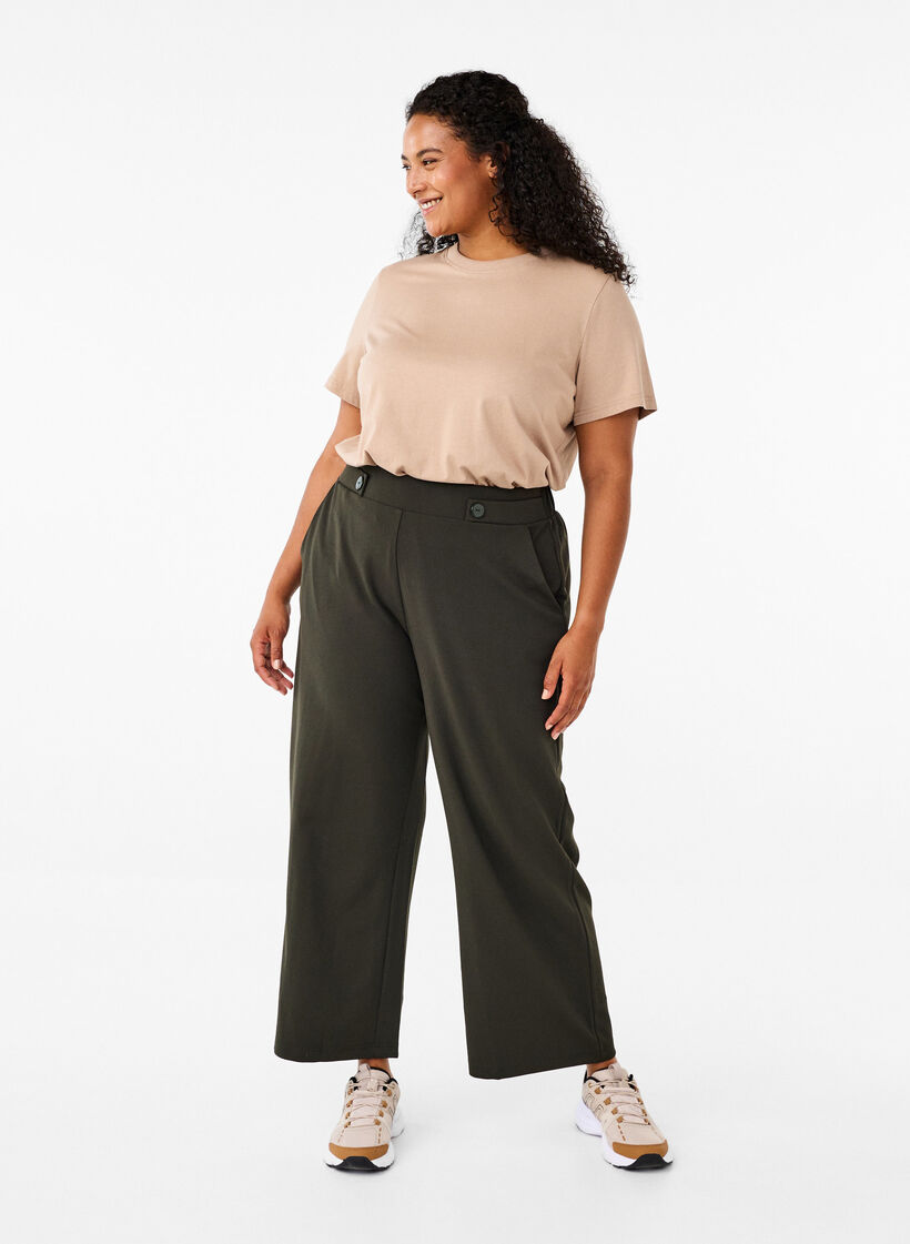 Loose trousers with pockets, Green, Model image number 0